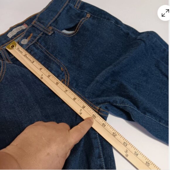 Levi's 505 Straight Leg Jeans Womens 8‎ Short Dark Wash Stretch Denim C24 - Picture 9 of 12